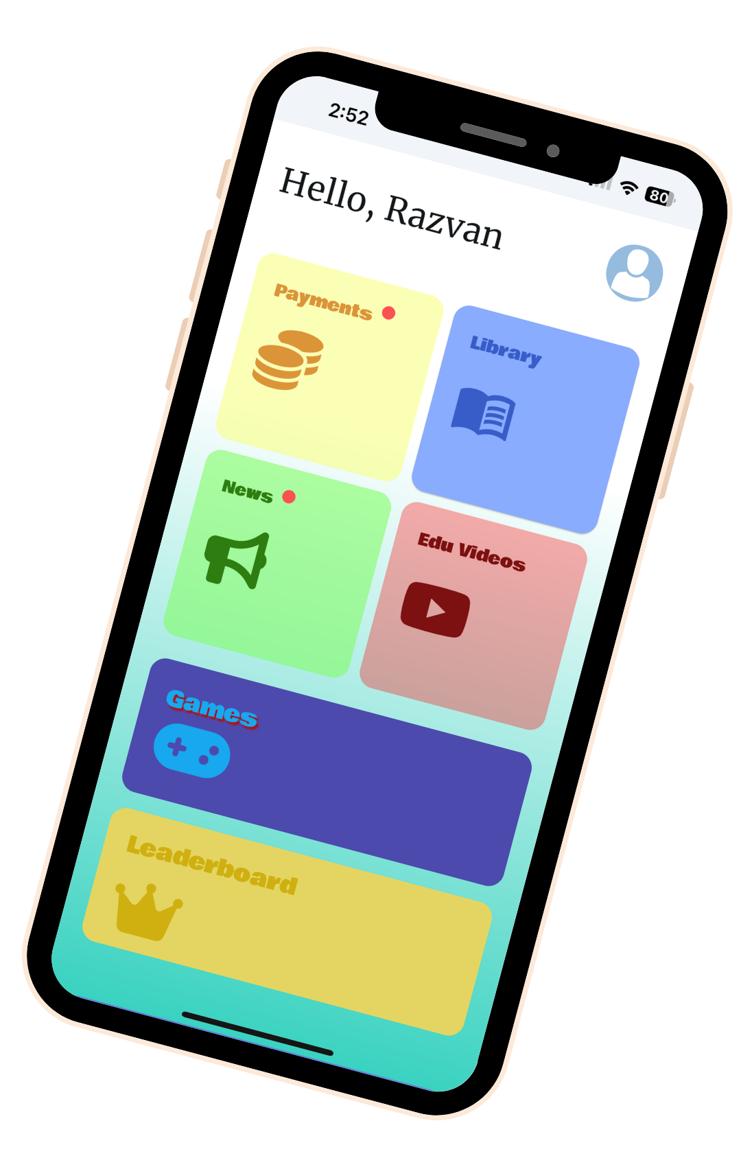 Modern Language App σε κινητό
